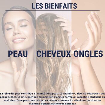 FORMULE BEAUTÉ | Complement Alimentaire Cheveux Peau & Ongles | Collagene Marin, Acide Hyaluronique, Biotine, Zinc, Selenium | 60 Gelules | Fabrique En France 2