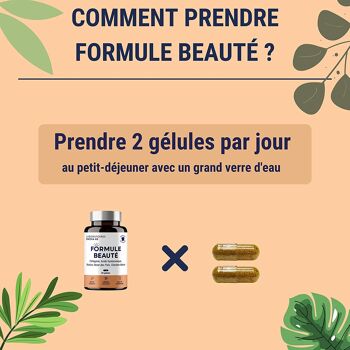 FORMULE BEAUTÉ | Complement Alimentaire Cheveux Peau & Ongles | Collagene Marin, Acide Hyaluronique, Biotine, Zinc, Selenium | 60 Gelules | Fabrique En France 4
