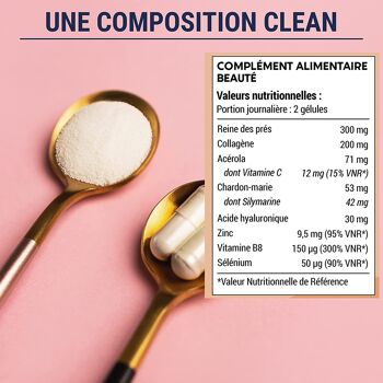 FORMULE BEAUTÉ | Complement Alimentaire Cheveux Peau & Ongles | Collagene Marin, Acide Hyaluronique, Biotine, Zinc, Selenium | 60 Gelules | Fabrique En France 5