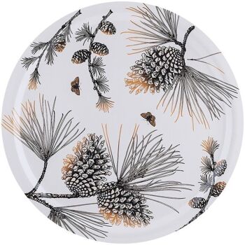 Plateau Pine Cone coton blanc Ø49cm 1