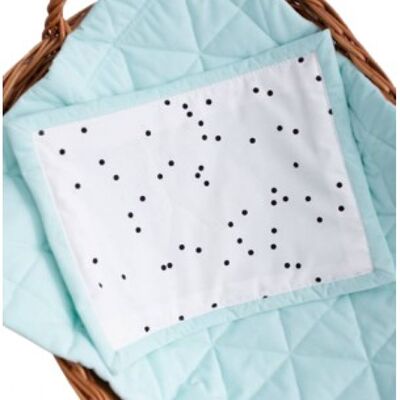 Flat baby pillow Triangles Aquamarine 26 x 36 cm