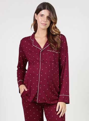 Pyjama chemise d'allaitement avec coeurs 1