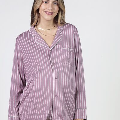 Striped Pajama Nursing Shirt