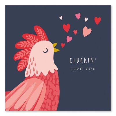Carte Saint Valentin Coq