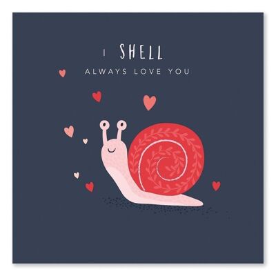 Linda tarjeta de San Valentín de caracol