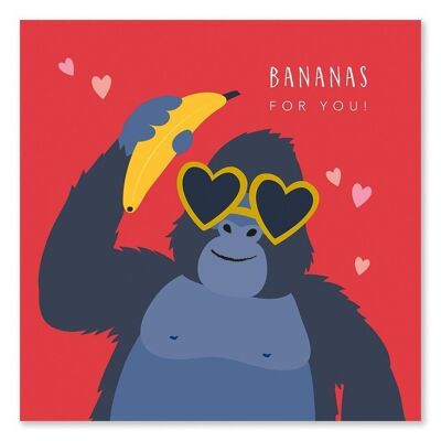 Tarjeta de San Valentín divertida del gorila