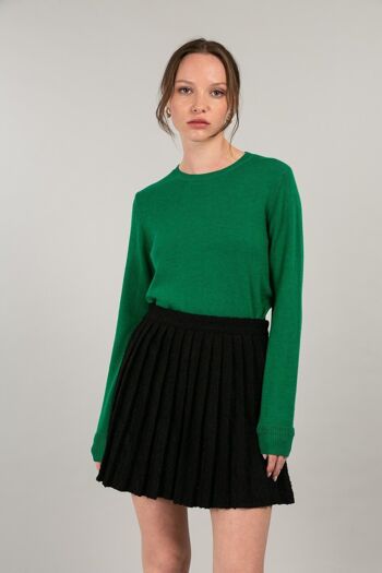 PAIGE - Pull col rond VERT 1