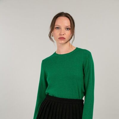 PAIGE - Pull col rond VERT