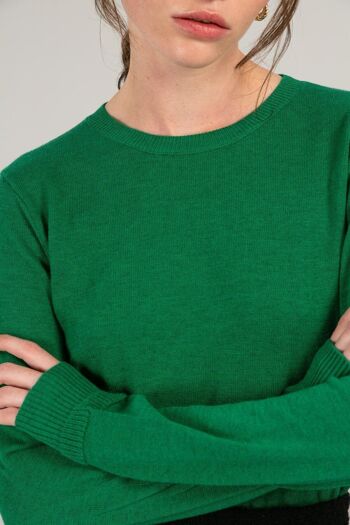 PAIGE - Pull col rond VERT 2