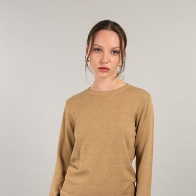 PAIGE - BEIGE round-neck sweater