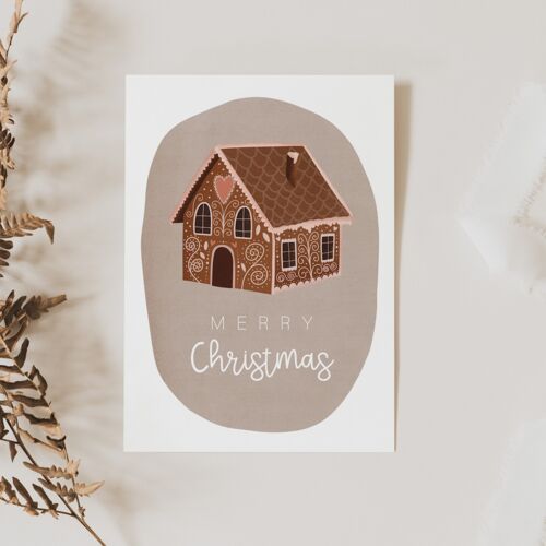 Weihnachtskarte - Lebkuchenhaus