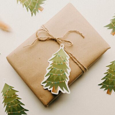 Juego de etiquetas de regalo - Árbol de Navidad 6x