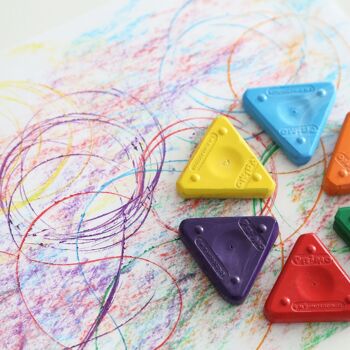 Crayons de cire triangulaires, 12 couleurs dont or et argent 5
