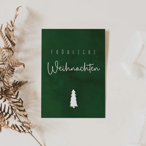 Weihnachtskarte - Tannenbaum grün