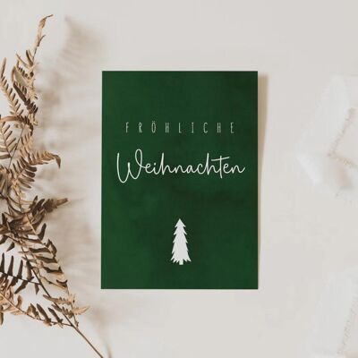 Cartolina di Natale - abete verde