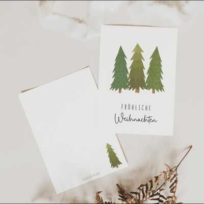 Christmas card - fir trees