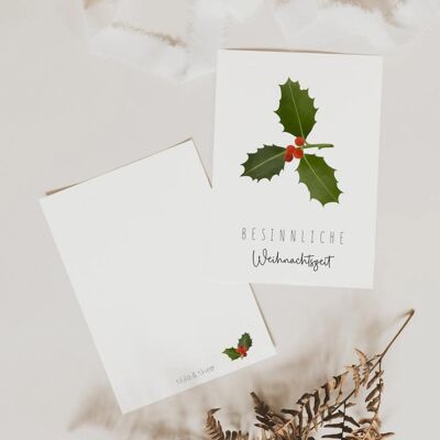 Weihnachtskarte - Beeren "Besinnliche Weihnachtszeit"