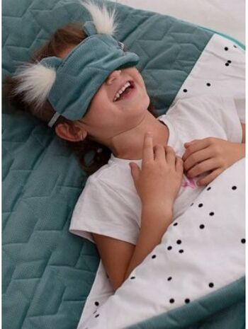 Masque pour les yeux/masque de sommeil dreamy bear (mini) Leaves Ocean Green 2