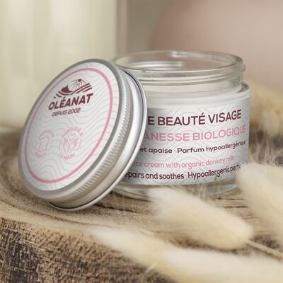 Face beauty cream with organic donkey milk - 50ml - OLEANAT