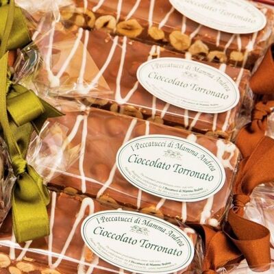 Sicilian Torronato Milk and Hazelnut Chocolate Bar - Mamma Andrea's Peccatucci