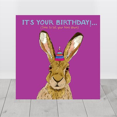 Hare birthday card