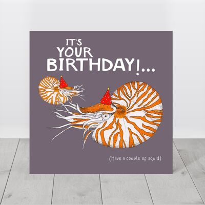Squid birthday card