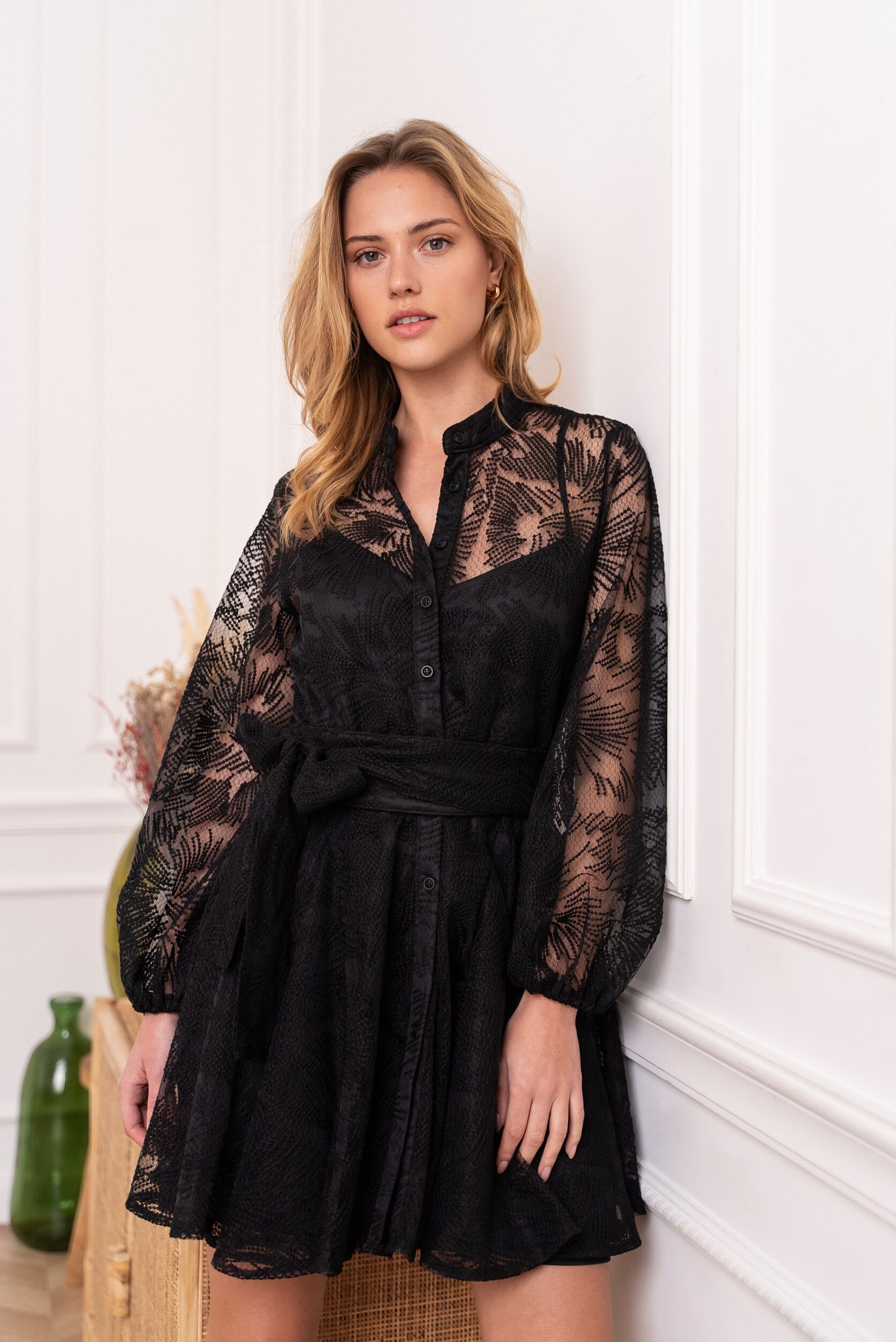 Sonia Abito in pizzo con volant - 80960-2