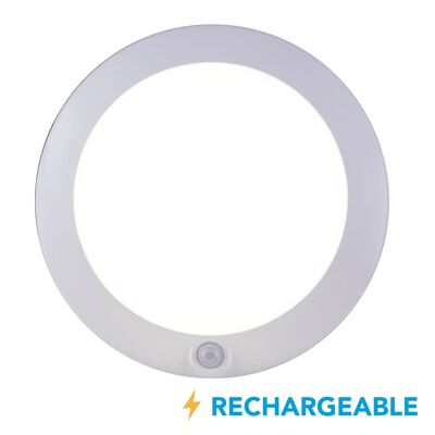 TCP LED Plus Rechargeable Round Light with PIR 200 Lumens Warm white