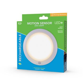 TCP LED Plus Lampe Ronde Rechargeable avec PIR 200 Lumens Blanc Chaud 5