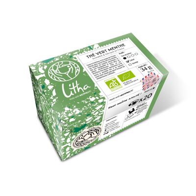 Grüner Minztee aus biologischem Anbau - Schachtel mit 20 Aufgüssen