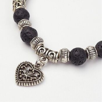 Bracelet cœur extensible avec accessoires en alliage, 7 chakras 3