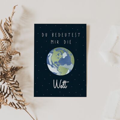 Postkarte Welt - Liebe / Jahrestag