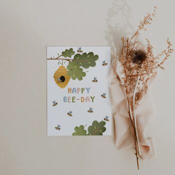 Carte d'anniversaire - Abeilles 2