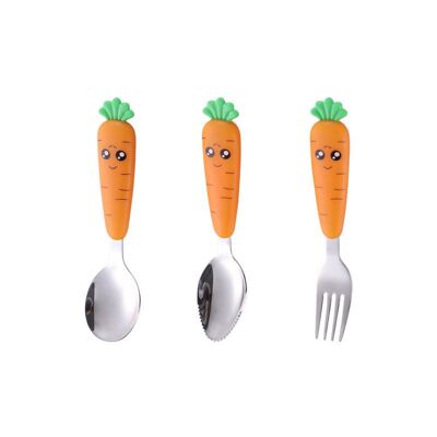 Servizio di posate per bambini | disegno della carota | bambini | posate | set di 3