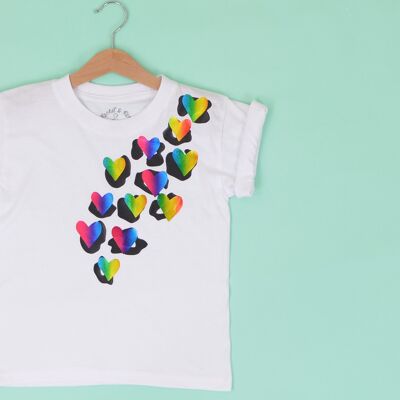 Leopard Heart Slash Kids T Shirt