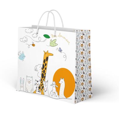 Sac cadeau horizontal Enfant Taille M "Mes Animaux"