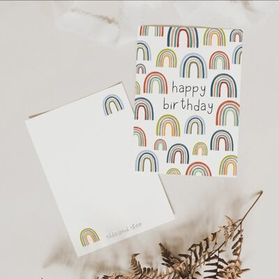 Carte d'anniversaire - arc-en-ciel