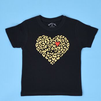 T-shirt enfant coeur léopard 2