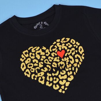 T-shirt enfant coeur léopard 3