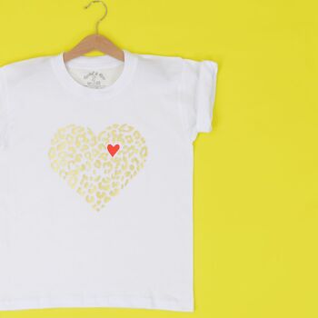 T-shirt enfant coeur léopard 1
