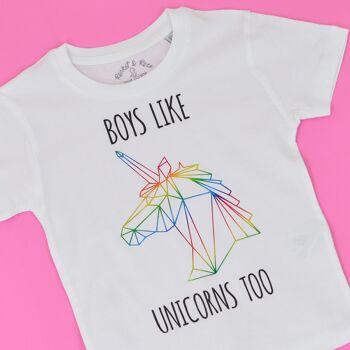 Les garçons aiment les licornes T-shirt enfant 2