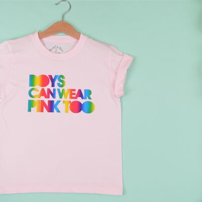 Boys Can Wear Pink Too Kids T Shirt
