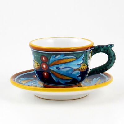 Taza de café de cerámica geométrica 39E - Hecho a mano en Italia