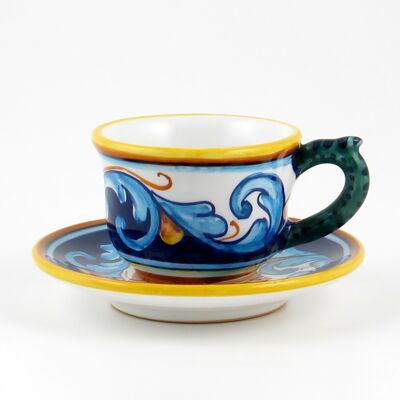Taza de café de cerámica geométrica S12E - Hecho a mano en Italia