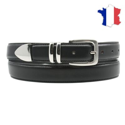 Cintura in pelle pieno fiore prodotta in Francia FR702