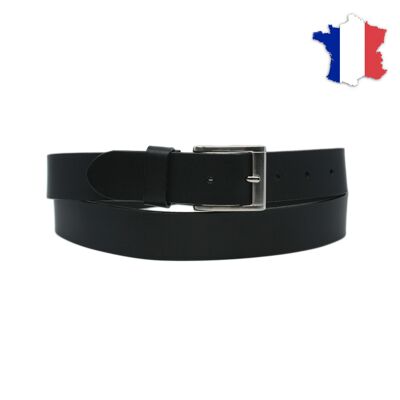 Cinturón de piel plena flor fabricado en Francia FR70335