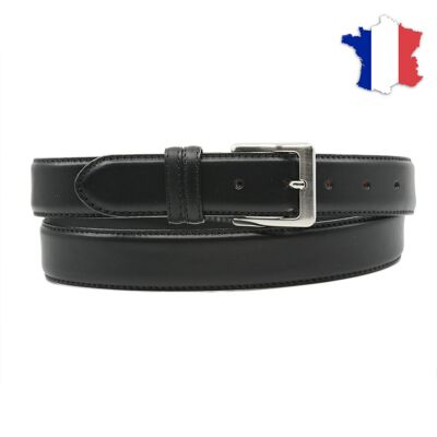 Cinturón de piel plena flor fabricado en Francia FR6673