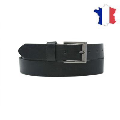 Cinturón de piel plena flor fabricado en Francia FR6206130