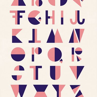 Michelle Carlslund - Poster - 50 x 70 - Flip Alphabet Rosa