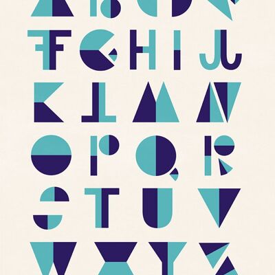 Michelle Carlslund - Poster - 50 x 70 - Flip Alphabet Blue